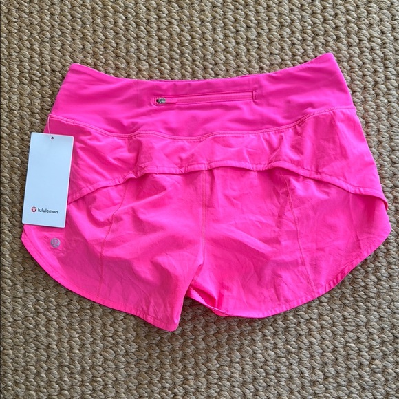 Lululemon Athletica Pink Highlighter Speed Up MR Short 4” Lined - Picture 6 of 8